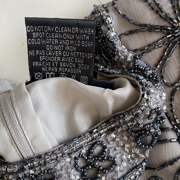 Cote d’ Azur Evening Beaded Embellished silk evening party top size XL - Picture 6 of 9